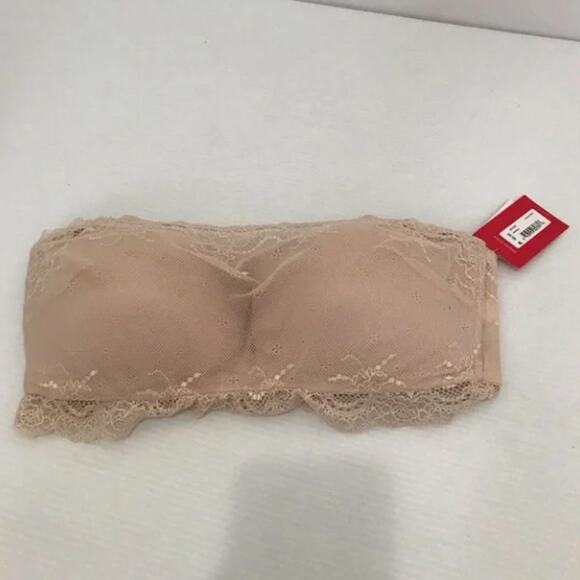SPANX Undie-tectable Strapless Bandeau Bra Nude Pink Lace Sz M NWT {JJ46} - Picture 5 of 6